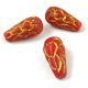 Cseh préselt Pinecone gyöngy - Red Gold - 25x12mm