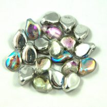 Pip - Czech Glass Bead - Crystal Silver Rainbow - 5x7mm