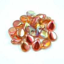 Pip - Czech Glass Bead - Crystal Orange Rainbow - 5x7mm