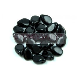 Pip cseh préselt üveggyöngy - jet - 5x7mm