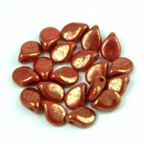 Pip - Czech Glass Bead - Opaque Red Bronze Luster - 5x7mm