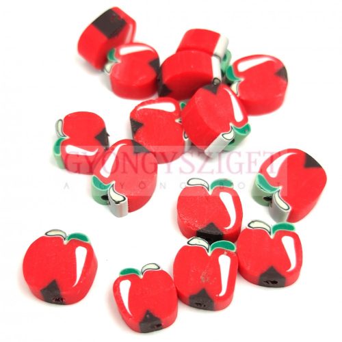 Polymer bead - red apple - 12mm