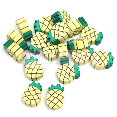 Polymer bead - yellow pineapple - 12mm