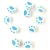 Polymer bead - Blue Paw - 6-8mm