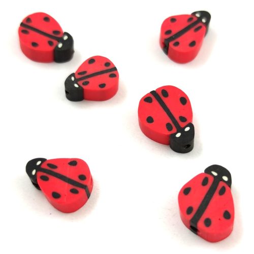 Polymer bead - Ladybird - 8-11mm
