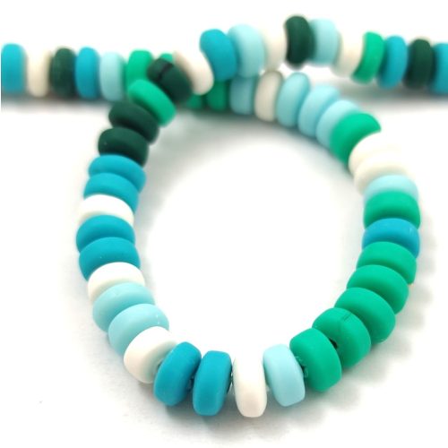 Polymer donut ring bead - Turquoise - 6.5 x 3 mm
