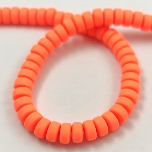 Polymer donut ring bead - Orange - 6.5 x 3 mm