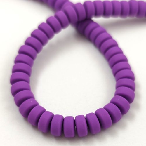 Polymer donut ring bead - Purple - 6.5 x 3 mm