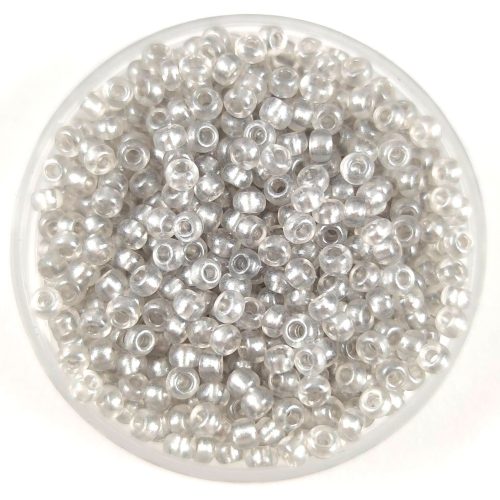 Preciosa Czech Glass Seed Bead - Crystal Gray Terra Pearl - 10/0