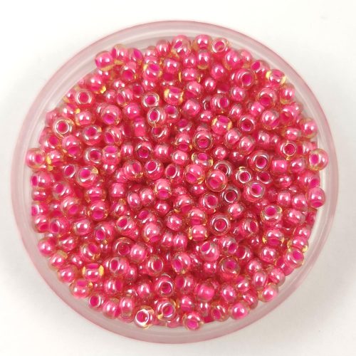 Preciosa Czech Glass Seed Bead - Light Topas Lined Pink - 10/0