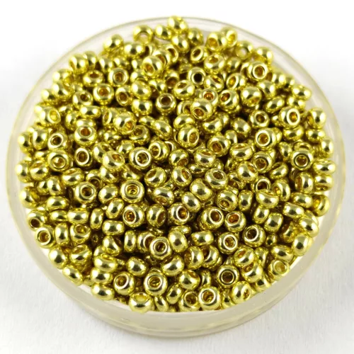 Preciosa kásagyöngy - 18181 - Metallic Gold - méret: 10/0 - 100g - AKCIOS