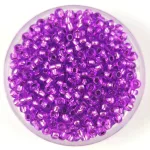 Preciosa Czech Glass Seed Bead - Silver Lined Dyed Mauve - 10/0