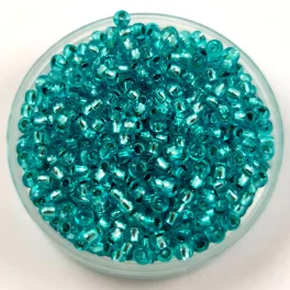   Preciosa Czech Glass Seed Bead - Silver Lined Turquoise - 10/0