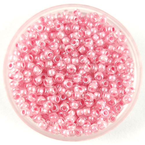 Preciosa Czech Glass Seed Bead - Antique Pink Lined Crystal - 10/0