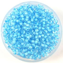 Preciosa cseh kásagyöngy - Aqua Blue Lined Crystal - 10/0