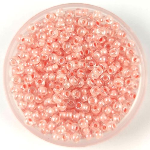 Preciosa Czech Glass Seed Bead - Light Peach Lined Crystal - 10/0