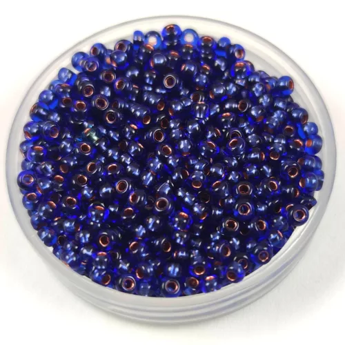 Preciosa cseh kásagyöngy - Copper Lined Royal Blue - 10/0