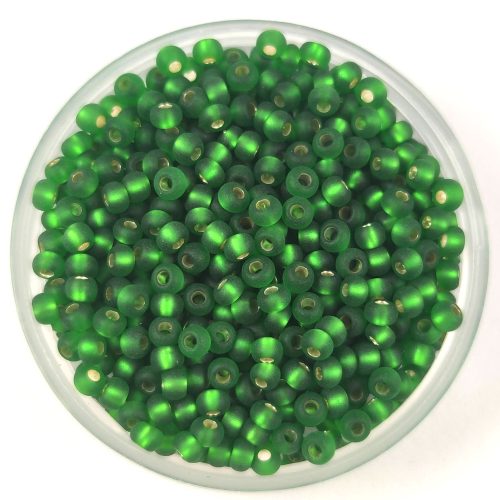 Preciosa Czech Glass Seed Bead - Silver Lined Matt Light Emerald Green - 10/0