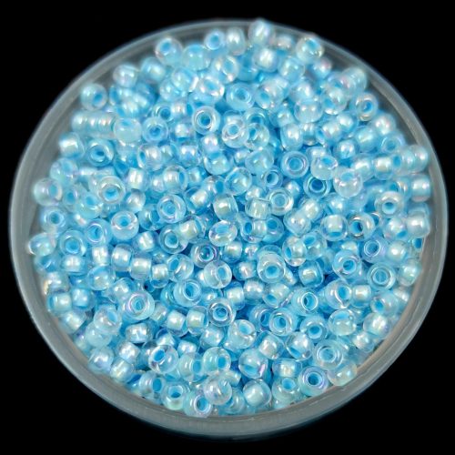 Preciosa seed bead- 58532 - Light Blue Lined Crystal AB -  10/0 - 100g - WHOLESALE