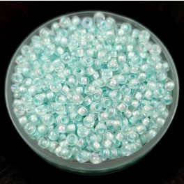 Preciosa cseh kásagyöngy - Light Mint Lined Crystal - 10/0