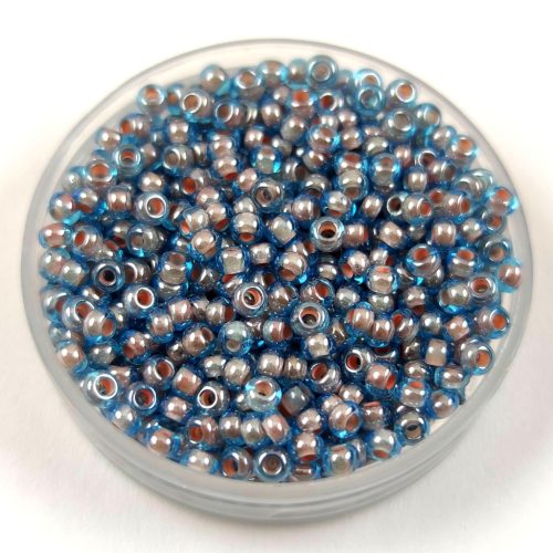 Preciosa kásagyöngy - 61017 - Tan Lined Aqua - méret: 10/0 - 100g - AKCIOS