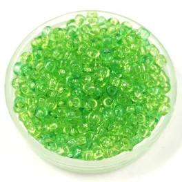   Preciosa seed bead- 01161 - Crystal Dyed Green -  9/0 - 100g - WHOLESALE