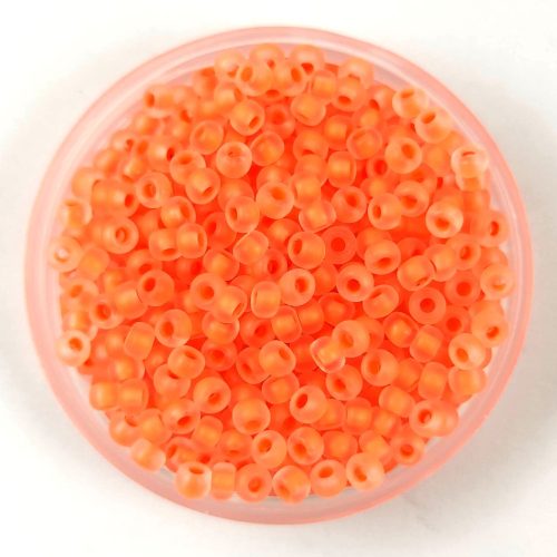 Preciosa Czech Glass Seed Bead - Neon Orange Lined Matt Crystal - 9/0