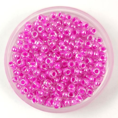 Preciosa cseh kásagyöngy - Pink Lined Crystal - 9/0