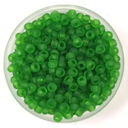   Preciosa Czech Glass Seed Bead - Transparent Matt Green - 9/0