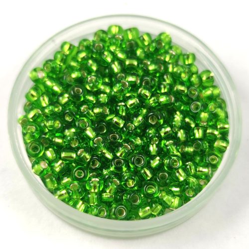 Preciosa seed bead- 57430 - Silver Lined Green -  9/0 - 100g - WHOLESALE
