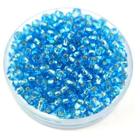   Preciosa seed bead- 67010 - Silver Lined Light Aqua -  9/0 - 100g - WHOLESALE