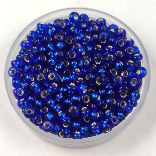 Preciosa cseh kásagyöngy - Silver Lined Dark Sapphire - 9/0