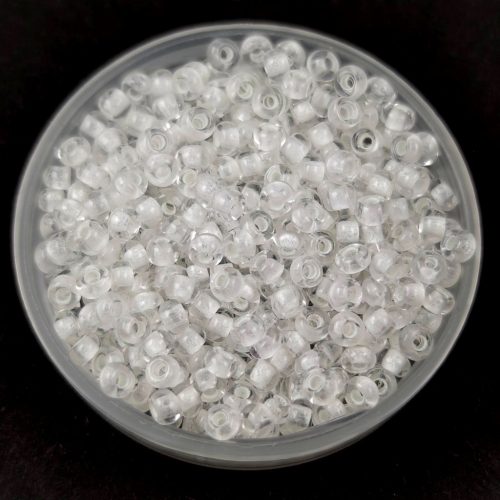 Preciosa cseh kásagyöngy - White Lined Crystal - 9/0