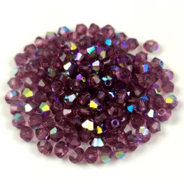   Preciosa bicone gyöngy - Amethyst AB - méret: 3mm - 250db - AKCIOS