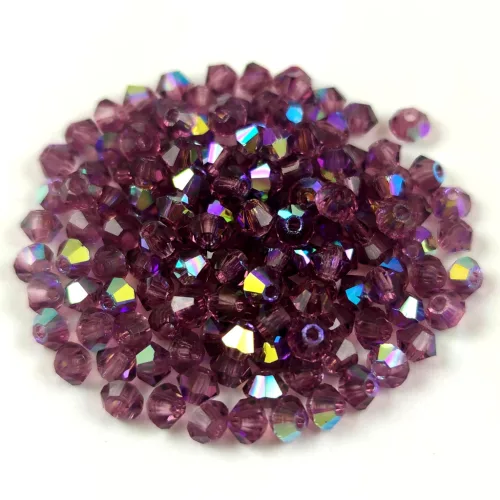 Preciosa bicone gyöngy - Amethyst AB - méret: 3mm - 250db - AKCIOS