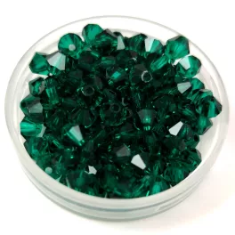   Preciosa bicone gyöngy - Emerald - méret: 3mm - 250db - AKCIOS