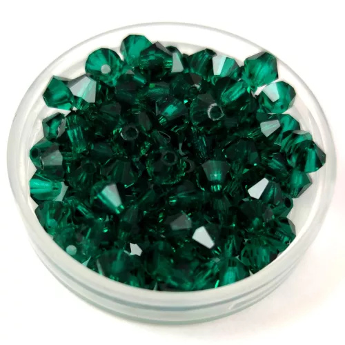 Preciosa bicone gyöngy - Emerald - méret: 3mm - 250db - AKCIOS
