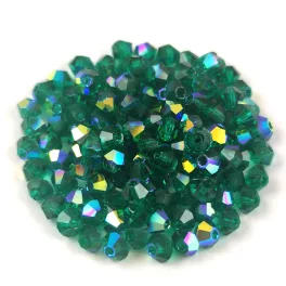   Preciosa bicone gyöngy - Emerald AB - méret: 3mm - 250db - AKCIOS