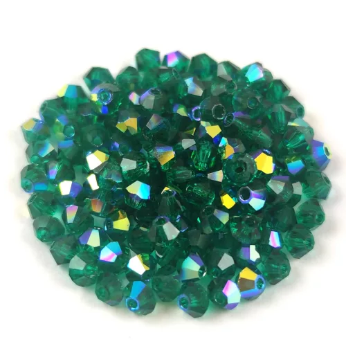Preciosa bicone gyöngy - Emerald AB - méret: 3mm - 250db - AKCIOS