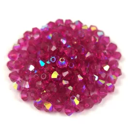   Preciosa bicone gyöngy - Fuchsia AB - méret: 3mm - 250db - AKCIOS
