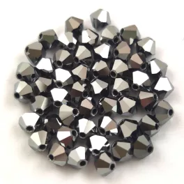   Preciosa bicone gyöngy - Jet Hematite Full - méret: 3mm - 250db - AKCIOS
