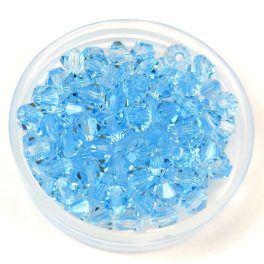   Preciosa bicone gyöngy - Aquamarine - méret: 4mm - 250db - AKCIOS