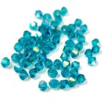 Preciosa bicone gyöngy - Blue Zircon AB - méret: 4mm - 250db - AKCIOS