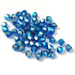 Preciosa bicone gyöngy - Capri Blue AB 2X - méret: 4mm - 250db - AKCIOS