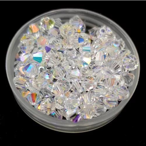Preciosa bicone gyöngy - Crystal AB - méret: 4mm - 250db - AKCIOS