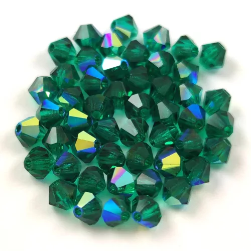 Preciosa bicone gyöngy - Emerald AB - méret: 4mm - 250db - AKCIOS