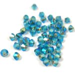 Preciosa bicone gyöngy - Indicolite AB 2X - méret: 4mm - 250db - AKCIOS