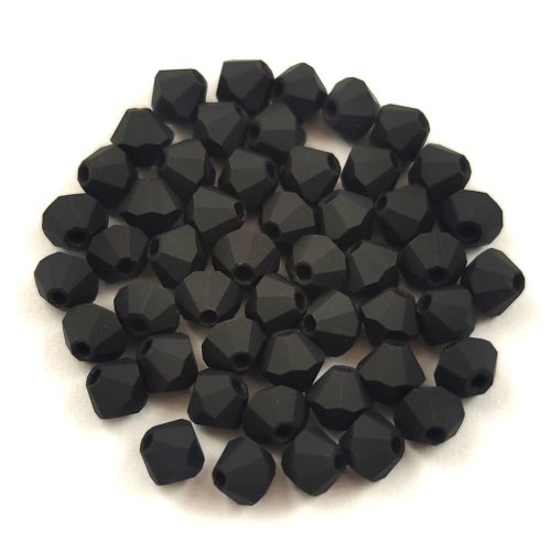 Preciosa bicone gyöngy - Jet Matt - méret: 4mm - 250db - AKCIOS