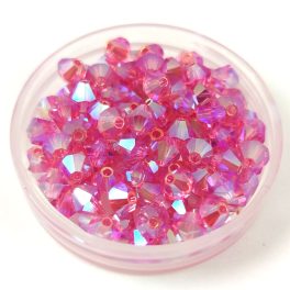   Preciosa bicone gyöngy - Rose AB 2X - méret: 4mm - 250db - AKCIOS