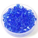 Preciosa bicone gyöngy - Sapphire - méret: 4mm - 250db - AKCIOS